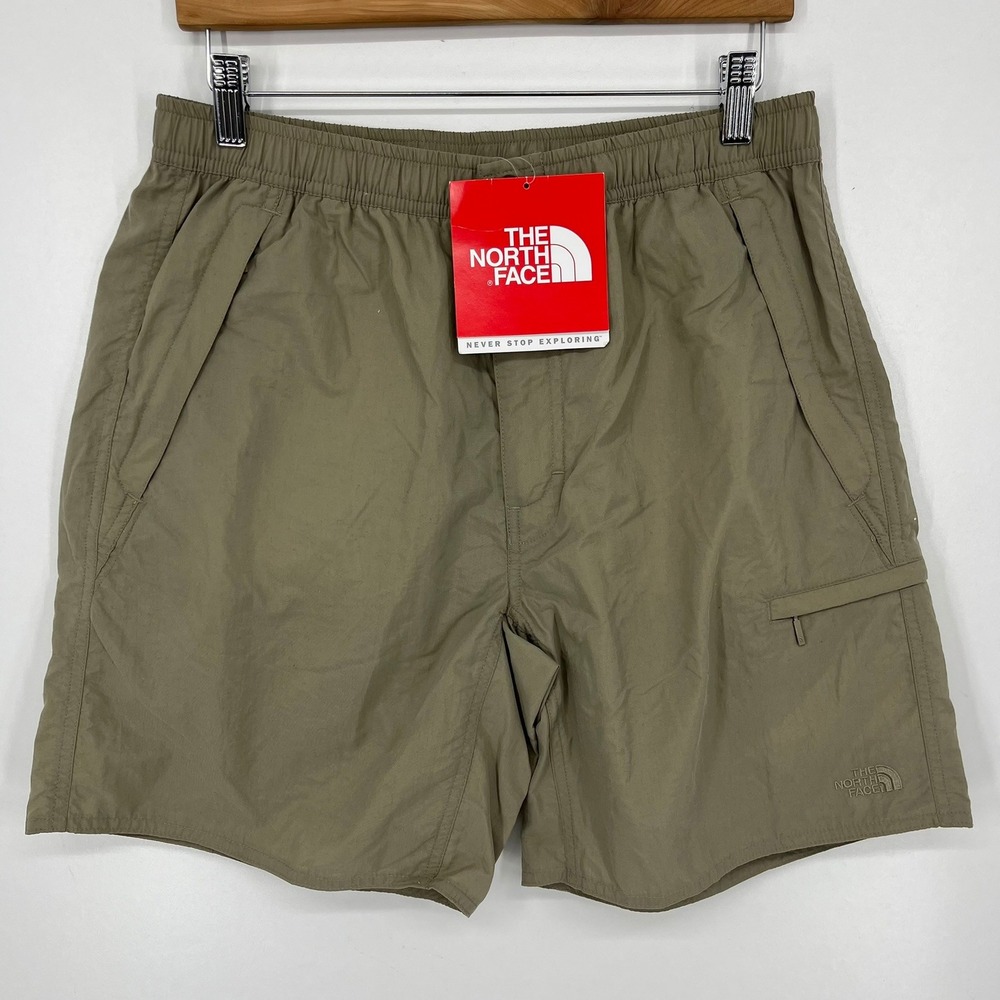 The North Face Mens Meridian Short Classic Khaki Nylon Hiking Medium Vtg NOS